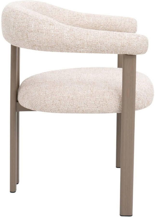 Déja Living DÉJA Living Eetkamerstoel Odense Stof Taupe Taupe Set van 2 - Foto 2