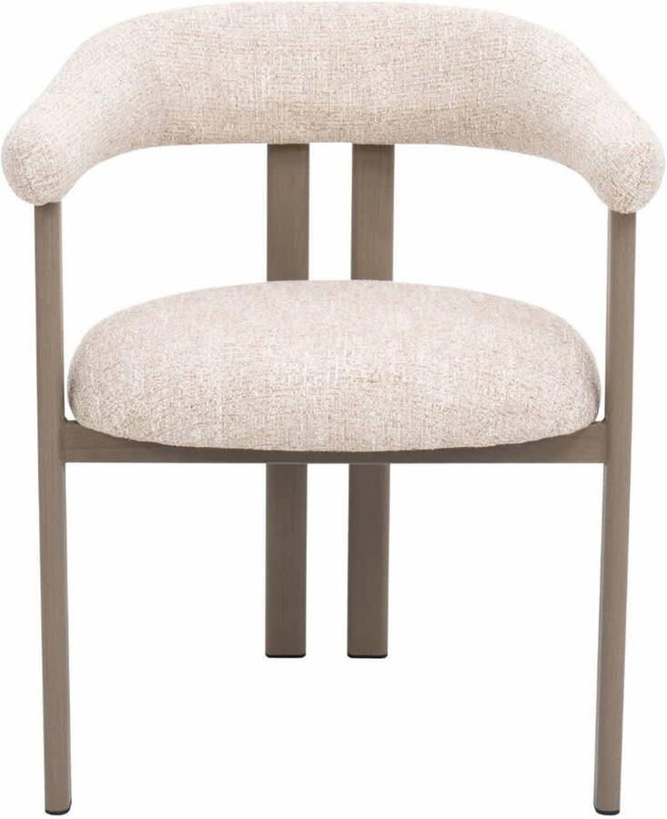 Déja Living DÉJA Living Eetkamerstoel Odense Stof Taupe Taupe Set van 2 - Foto 3