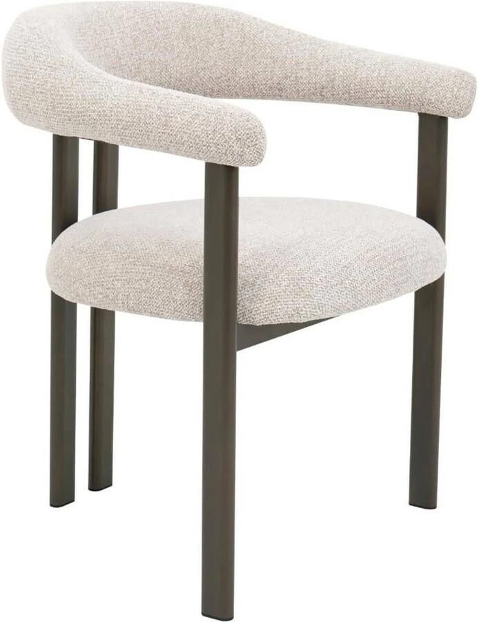 Déja Living DÉJA Living Eetkamerstoel Odense Stof Taupe Brons Set van 2