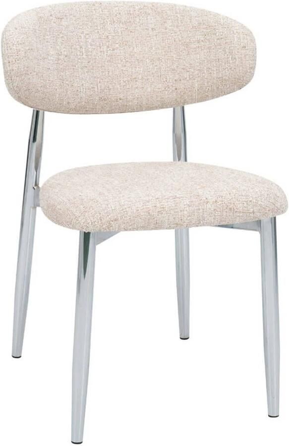 DÉJA Living Eetkamerstoel Skara Beige Chrome Set van 2