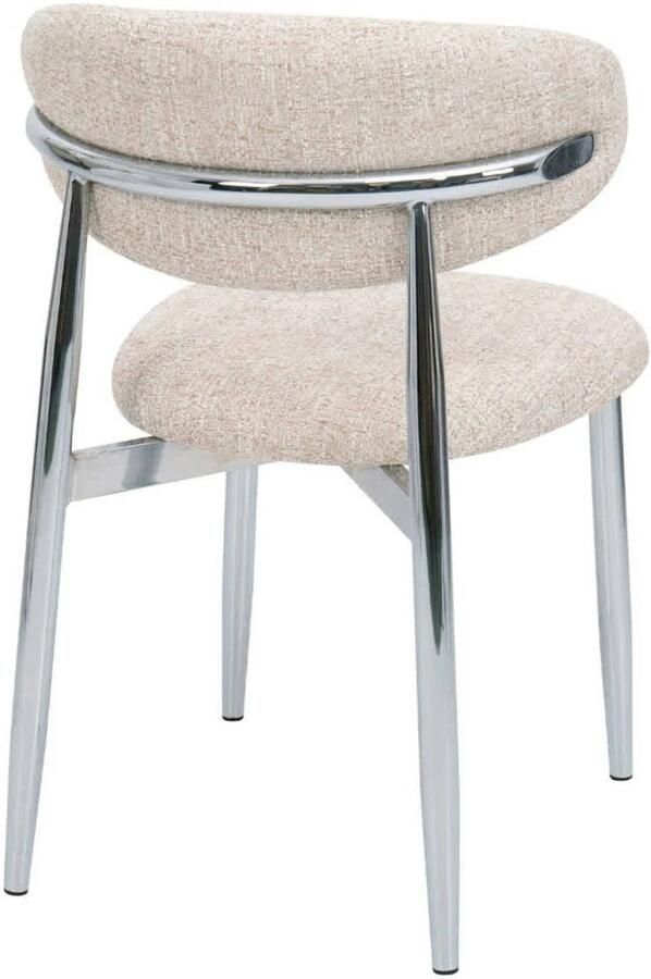 DÉJA Living Eetkamerstoel Skara Beige Chrome Set van 2 - Foto 3