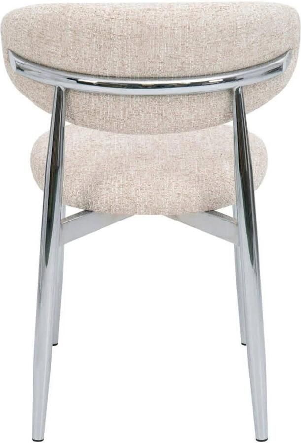 DÉJA Living Eetkamerstoel Skara Beige Chrome Set van 2 - Foto 2