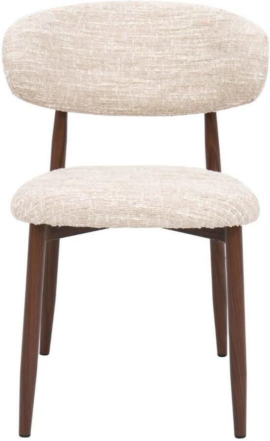 DÉJA Living Eetkamerstoel Skara Beige Walnoot Set van 2 - Foto 3