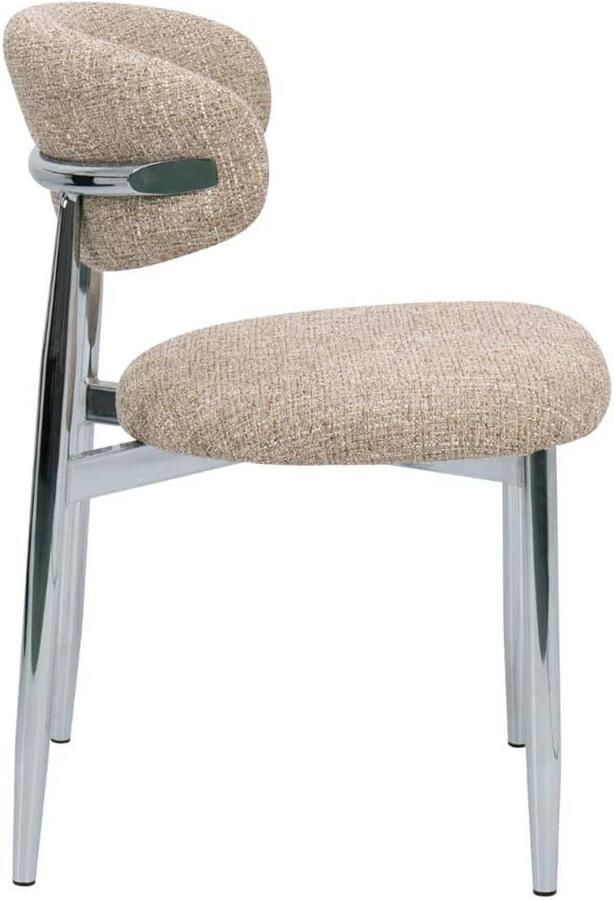 DÉJA Living Eetkamerstoel Skara Taupe Chrome Set van 2 - Foto 2