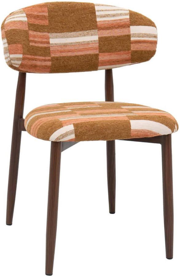 Déja Living DÉJA Living Eetkamerstoel Skara Terracotta Walnoot Set van 2