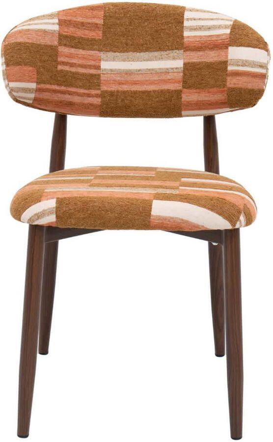 Déja Living DÉJA Living Eetkamerstoel Skara Terracotta Walnoot Set van 2 - Foto 3