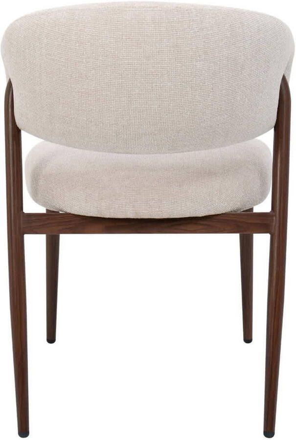 DÉJA Living Eetkamerstoel Skive Stof Beige Walnoot Set van 2 - Foto 3