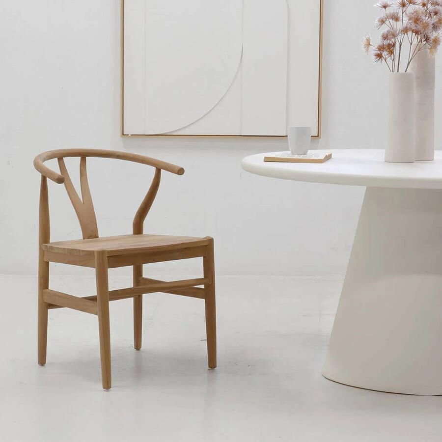 DÉJA Living Eetkamerstoel Skye Teakhout Naturel Set van 2 - Foto 4