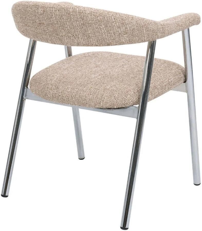 DÉJA Living Eetkamerstoel Sorø Taupe Chrome Set van 2