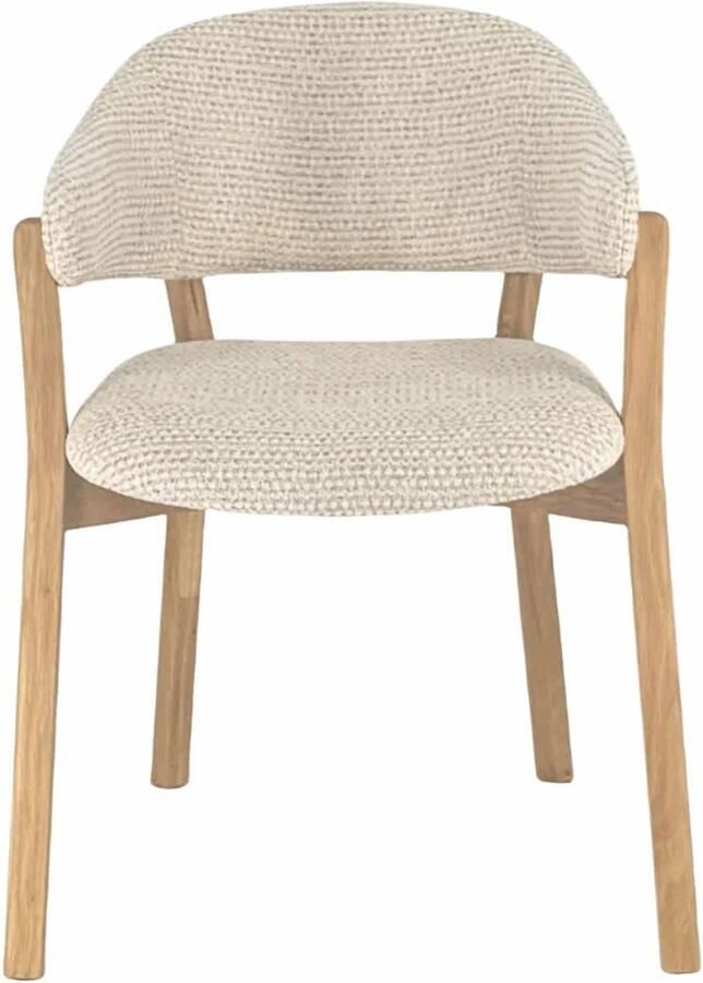 DÉJA Living Eetkamerstoel Uppsala Beige Naturel Stof Set van 2 - Foto 3