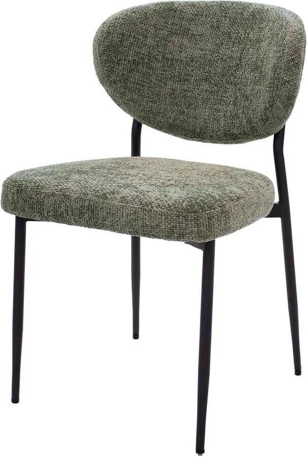 Giga Meubel Eetkamerstoel Stof Groen Zithoogte 49cm 57x48x80cm Vajèn - Foto 2