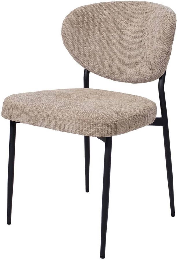 Giga Meubel Eetkamerstoel Stof Taupe Zithoogte 49cm 57x48x80cm Vajèn - Foto 2