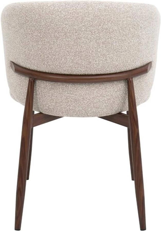 Giga Meubel Eetkamerstoel Varde Stof Beige Walnoot Set van 2 - Foto 3