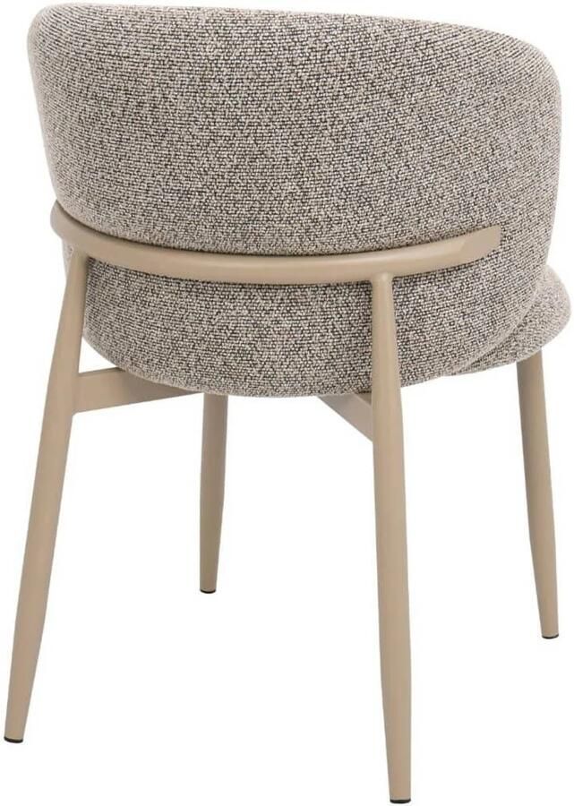 DÉJA Living Eetkamerstoel Varde Stof Taupe Beige Set van 2 - Foto 3
