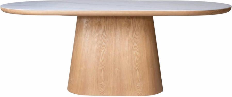 Giga Meubel Eettafel Alba Wit Keramiek Naturel 200x90x77cm - Foto 2
