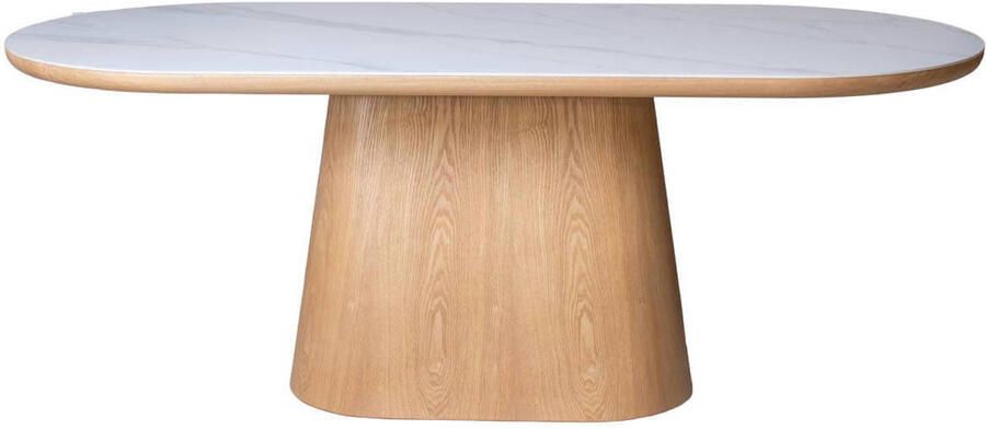 Giga Meubel Eettafel Alba Wit Keramiek Naturel 200x90x77cm - Foto 3