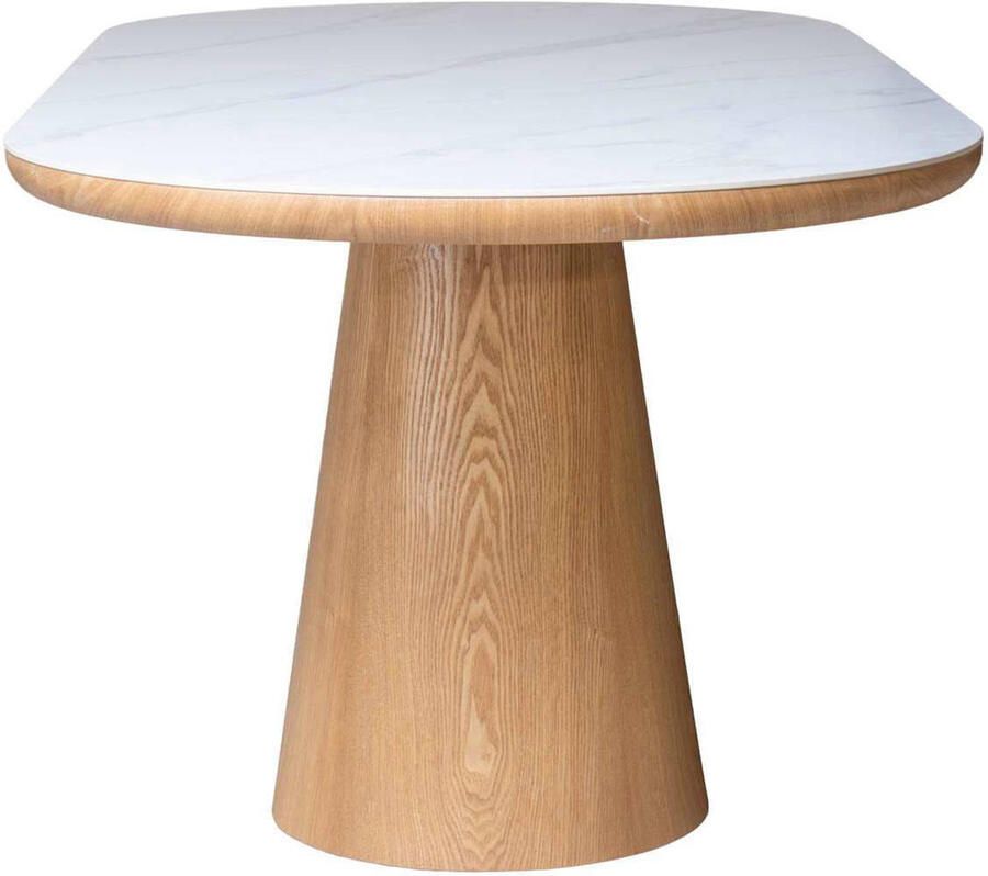 Giga Meubel Eettafel Alba Wit Keramiek Naturel 200x90x77cm - Foto 2