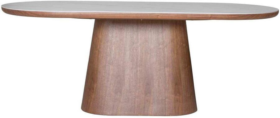 Giga Meubel Eettafel Alba Wit Keramiek Walnoot 200x90x77cm - Foto 2
