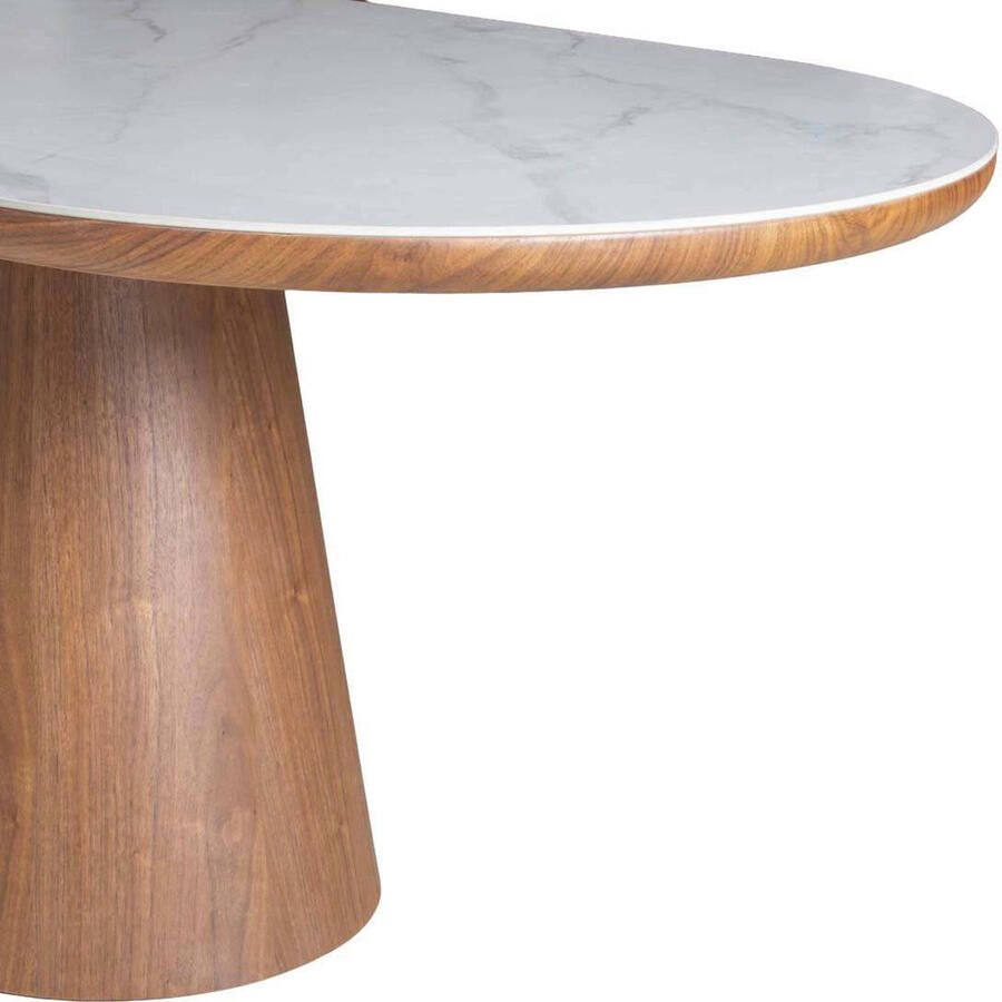 Giga Meubel Eettafel Alba Wit Keramiek Walnoot 200x90x77cm - Foto 3