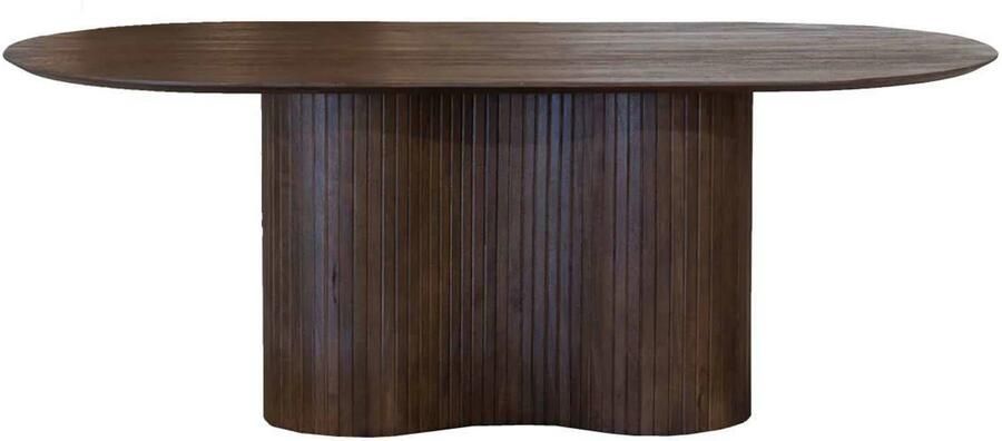 Giga Meubel Eettafel Ovaal 200cm Donkerbruine Tafel Mangohout Japandi Stijl Eettafel Ava - Foto 9