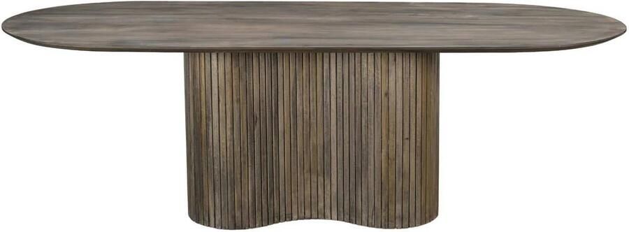 Giga Meubel Eettafel Ovaal 240cm Bruine Tafel Mangohout Japandi Stijl Eettafel Ava - Foto 2