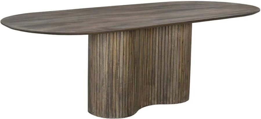 Giga Meubel Eettafel Ovaal 240cm Bruine Tafel Mangohout Japandi Stijl Eettafel Ava - Foto 4