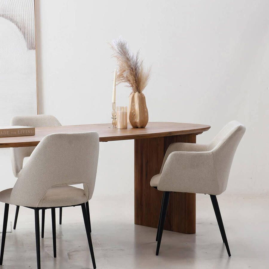 Giga Meubel Eettafel Aya Deens Ovaal Mangohout Naturel 180cm - Foto 3