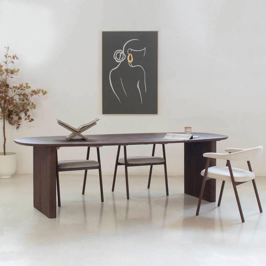 Giga Meubel Eettafel Aya Deens Ovaal 250cm Donkerbruin Mangohout - Foto 3