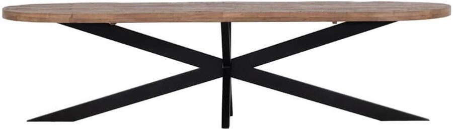 Giga Meubel Eettafel Ovaal Mangohout Zwart Metaal Onderstel Barn - Foto 2