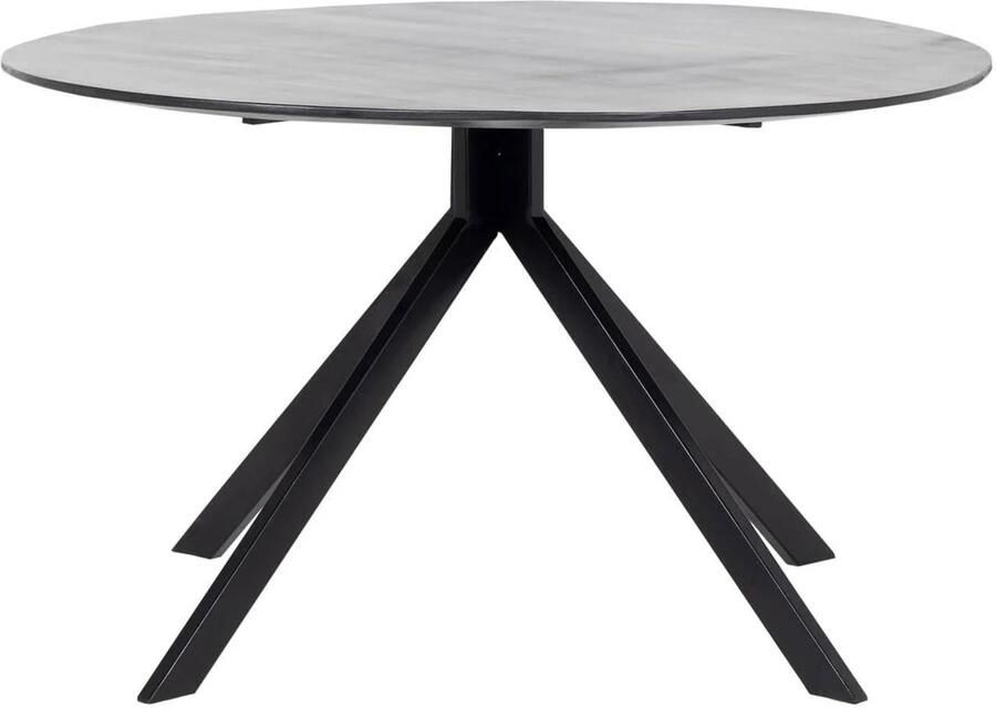 Giga Meubel Eettafel Rond 130cm Zwart Mangohout & Metaal Tafel Batti - Foto 5