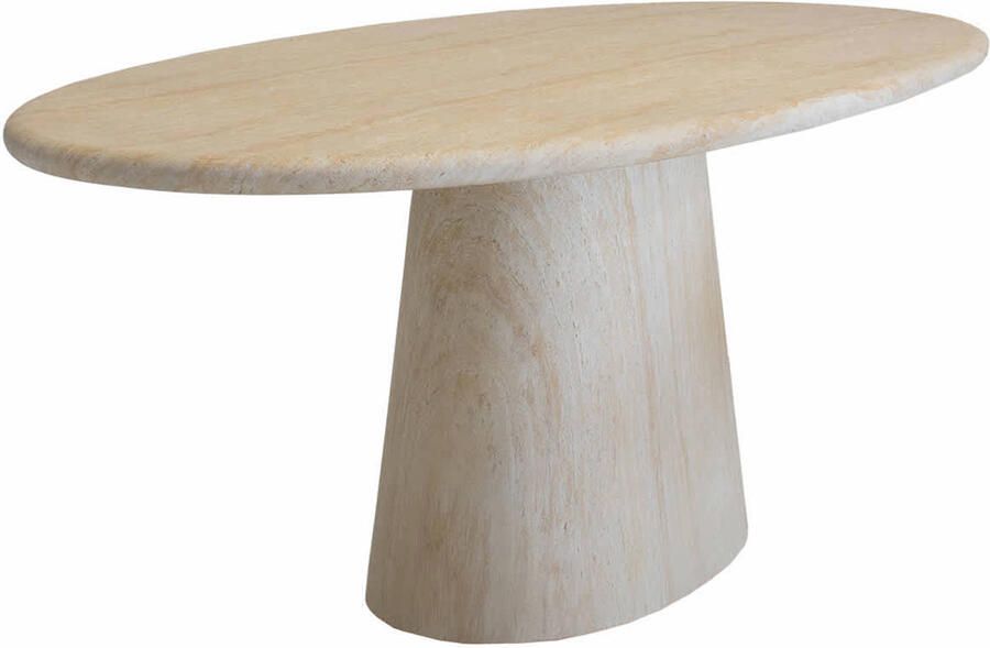 Déja Living DÉJA Living Eettafel Brunn Ovaal Travertin 200x100x76cm - Foto 3