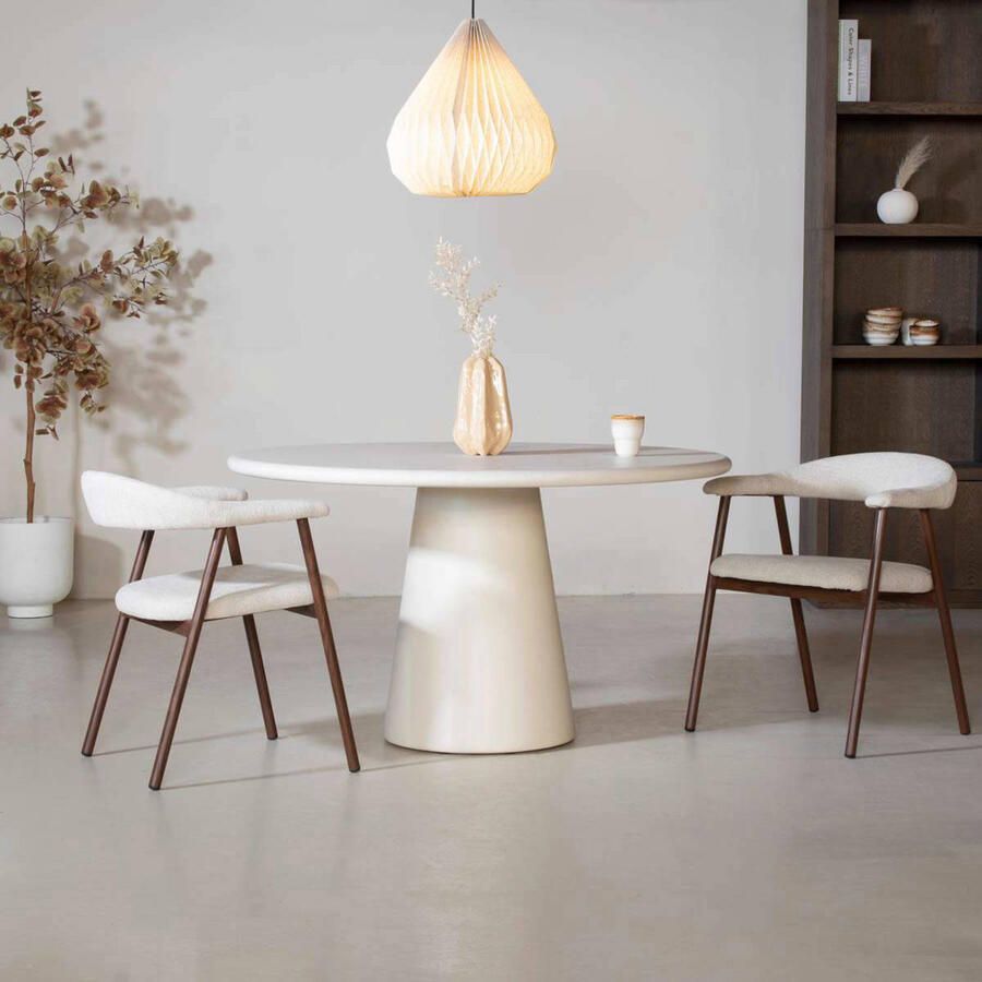 DÉJA Living Eettafel Brunn Rond Beige Eco Composiet 130cm - Foto 3