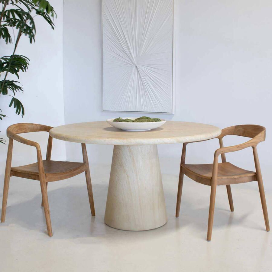 DÉJA Living Eettafel Brunn Rond Travertin 130x130x76cm - Foto 2