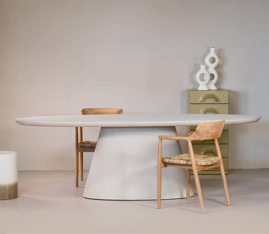 Giga Meubel Eettafel Cleo Ovaal Beige Eco Composiet 240cm - Foto 3