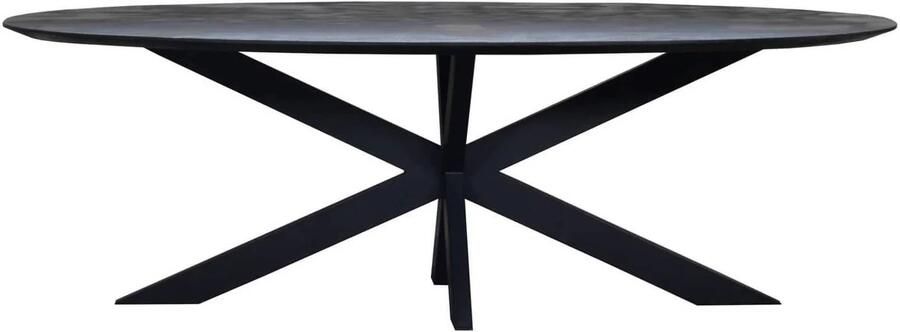 Giga Meubel Eettafel Ovaal Mangohout Zwart 200x110x78cm Tafel Diamond - Foto 3
