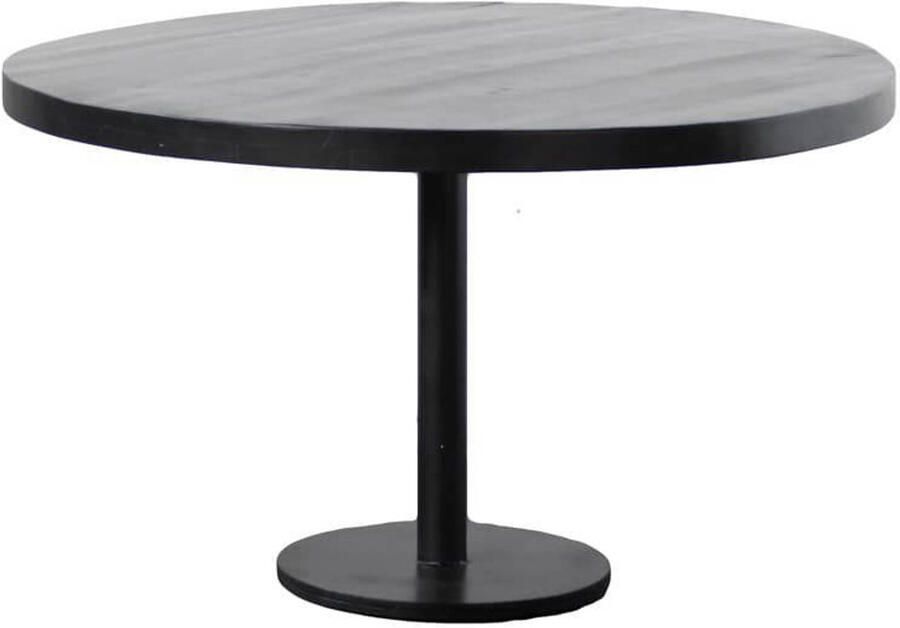 Giga Meubel Eettafel Zwart Rond 110cm Mangohout Tafel Dinand - Foto 2