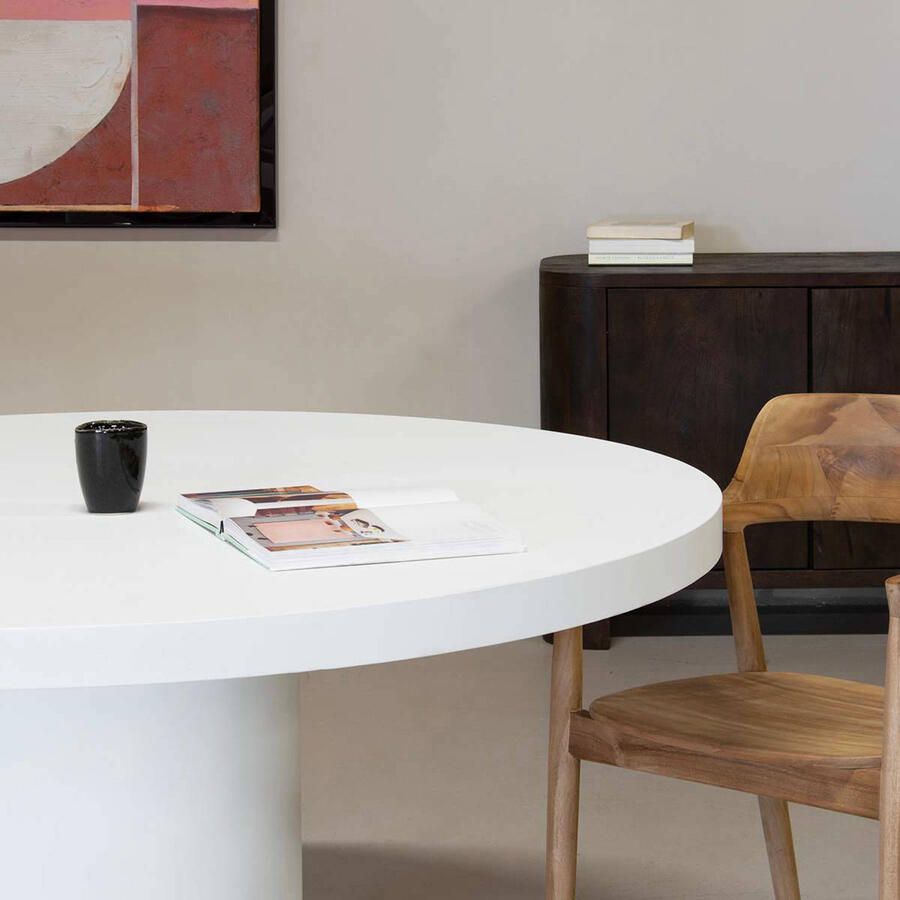 Giga Meubel Eettafel Eden Wit Eco Composiet Betonlook Rond 120x120x75cm - Foto 3