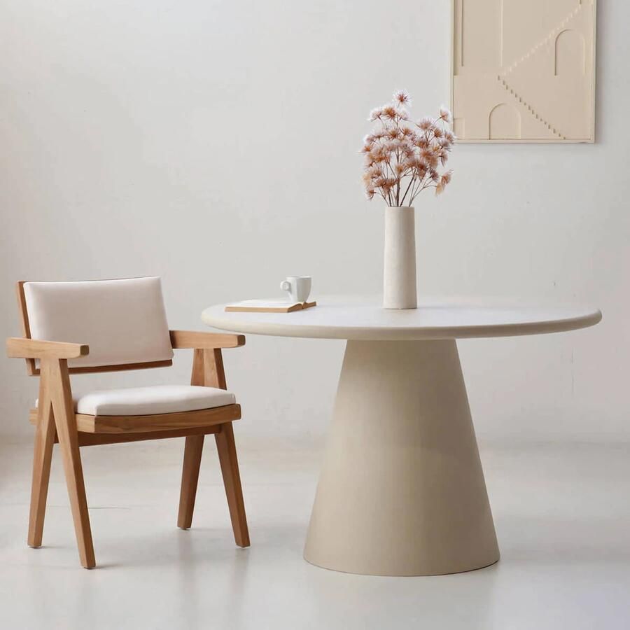 Giga Meubel Eettafel Rond Beige 120cm Beton Ciré Fenna - Foto 2