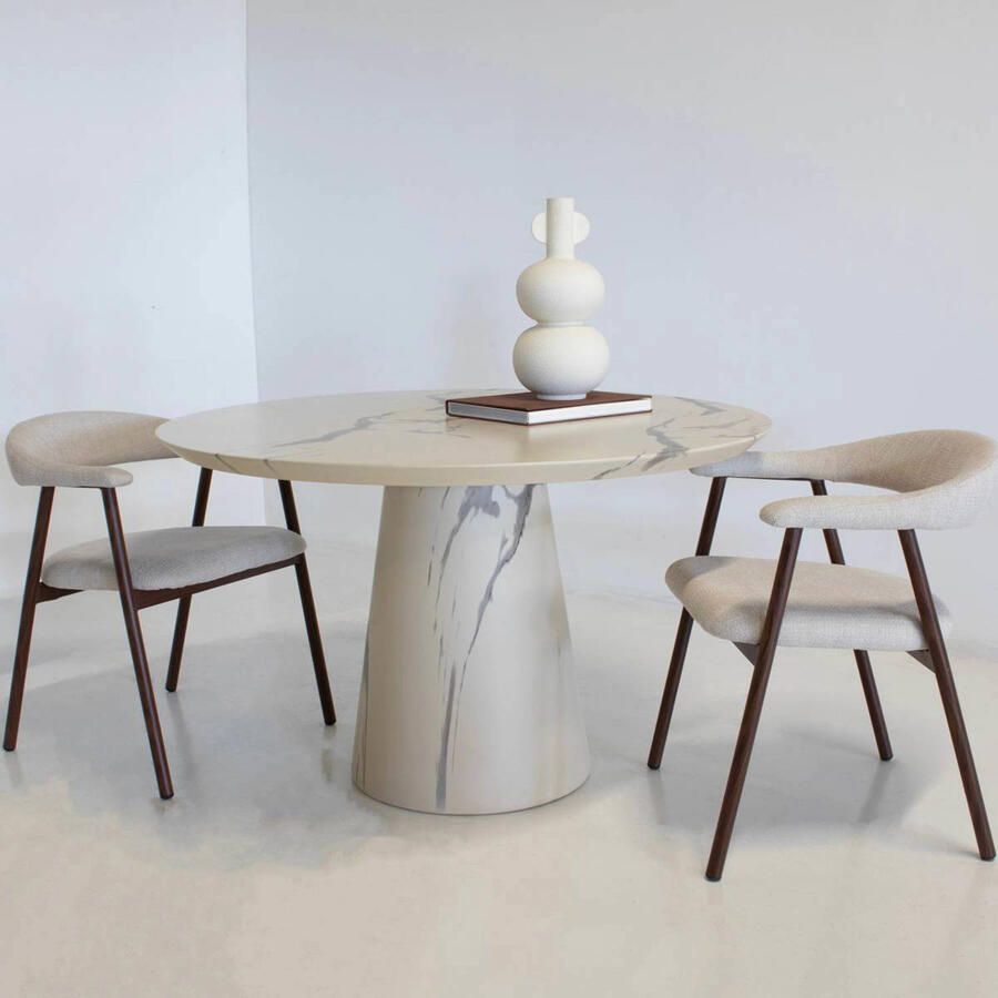 DÉJA Living Eettafel Flen Rond Marmerlook 120x120x76cm - Foto 2