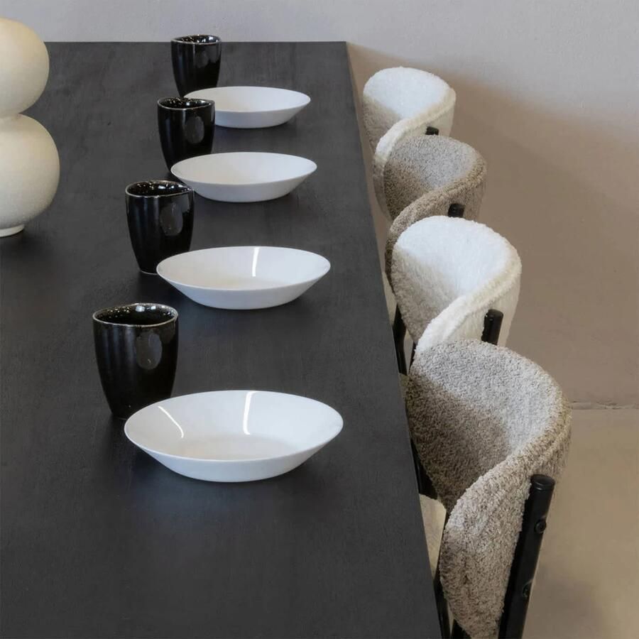 Giga Meubel Eettafel Zwart 240cm Mangohout Industrieel Eettafel Frans - Foto 7
