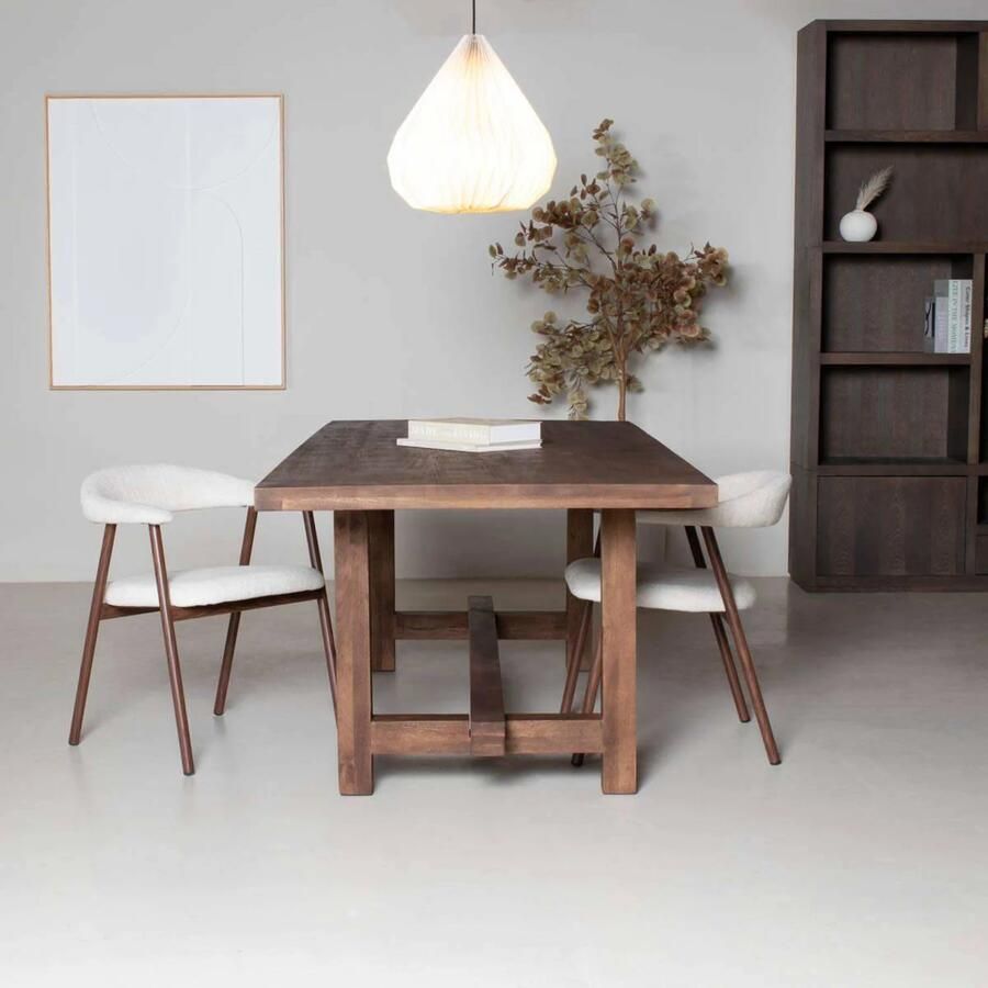 Giga Meubel Eettafel Frans Rechthoek Donkerbruin Hout 240x100x76cm - Foto 2