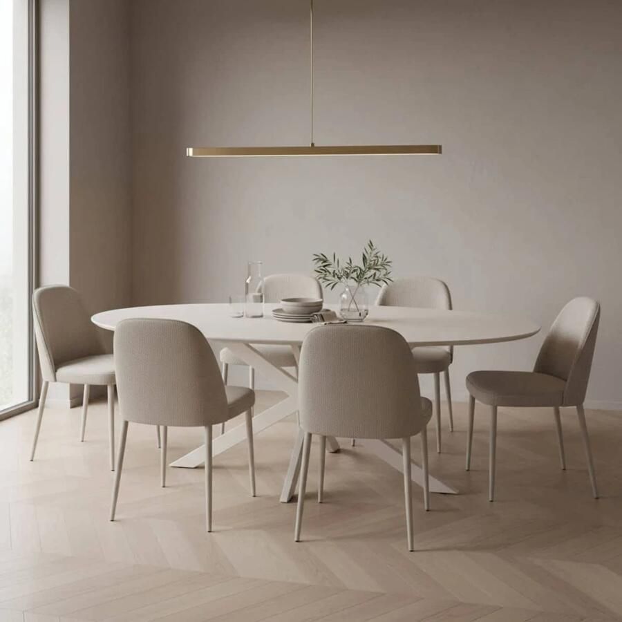 Déja Living DÉJA Living Eettafel Gimo Ovaal Beige HPL 160x100x76cm - Foto 2