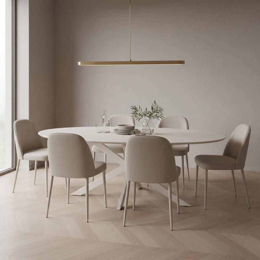Déja Living DÉJA Living Eettafel Gimo Ovaal Beige HPL 200x100x76cm - Foto 3