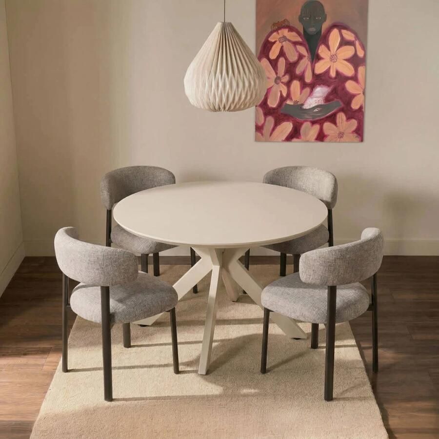 DÉJA Living Eettafel Gimo Rond Beige 120x120x76cm - Foto 3