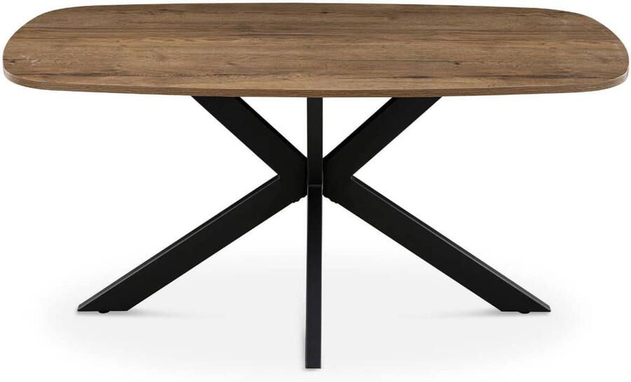 Giga Meubel Eettafel Jaimy Deens Ovaal Donkerbruin Hout 160x90x76cm