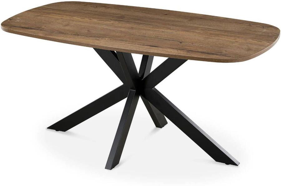 Giga Meubel Eettafel Jaimy Deens Ovaal Donkerbruin Hout 160x90x76cm - Foto 3