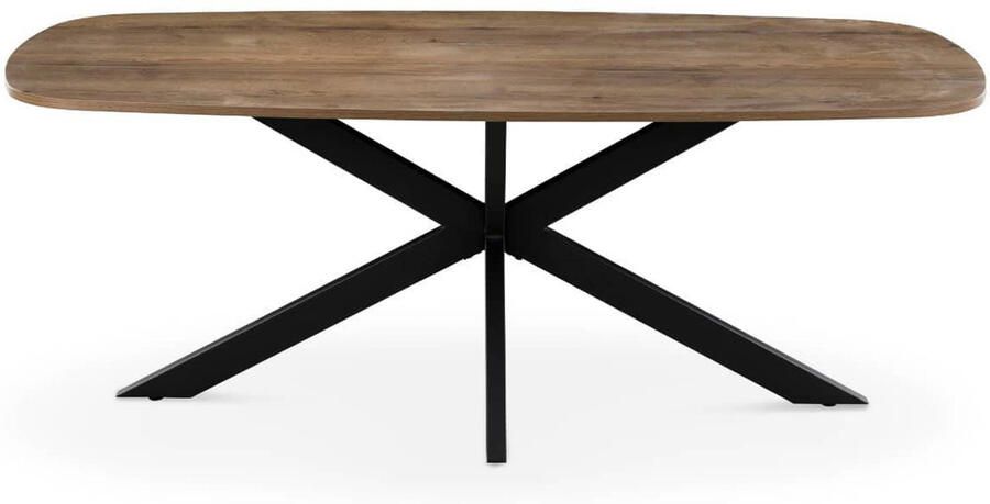 Giga Meubel Eettafel Jaimy Deens Ovaal Donkerbruin Hout 200x100x76cm