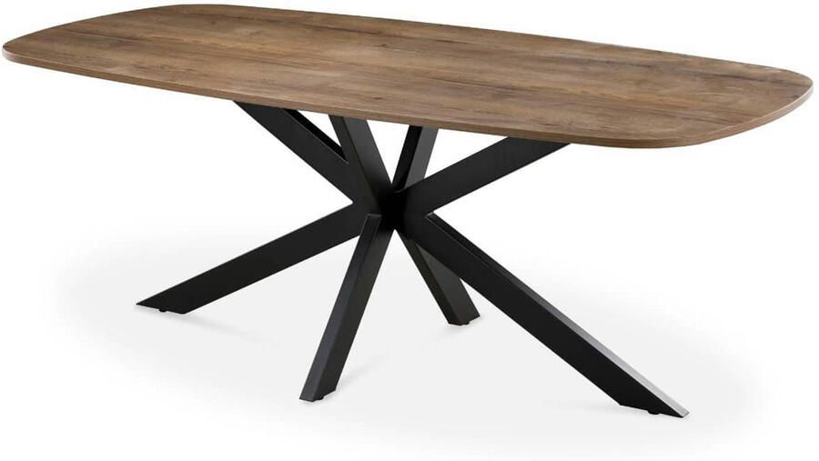 Giga Meubel Eettafel Jaimy Deens Ovaal Donkerbruin Hout 200x100x76cm - Foto 3