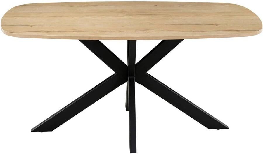 Giga Meubel DÉJA Living Ovale Eettafel Jaimy 160cm Eikenhout Naturel Spinpoot 4-6 Personen