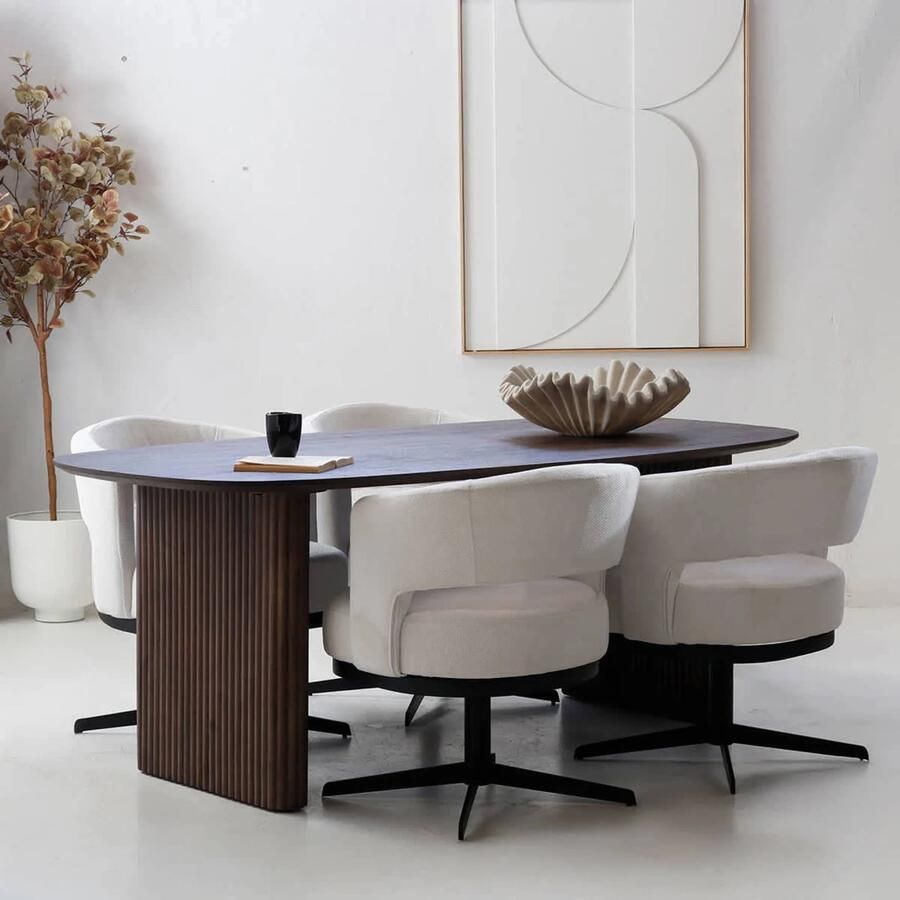 Giga Meubel Eettafel Juro 200x100x76cm Donkerbruin Mangohout